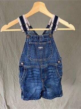 OshKosh B'gosh Navy Denim Kids Short Overalls